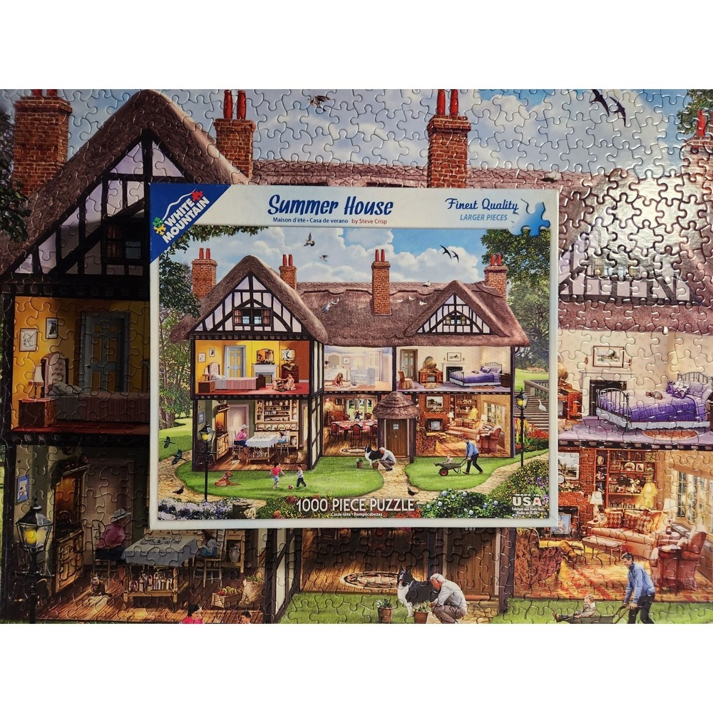 White Mountain Summer House 1000 Piece Jigsaw Puzzle Steve Crisp 1196 Complete